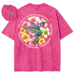 Ho'oponopono Healing Hummingbird Sacred Circle Vintage Wash Oversized T-Shirt