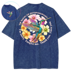 Ho'oponopono Healing Hummingbird Sacred Circle Vintage Wash Oversized T-Shirt