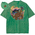 I Was Here First Sea Turtle Sunset Protection Vintage Wash Oversized T-Shirt