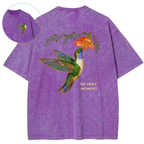 My Holy Moment Hummingbird Sacred Peace Vintage Wash Oversized T-Shirt