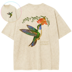 My Holy Moment Hummingbird Sacred Peace Vintage Wash Oversized T-Shirt