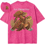 Let Them Live Sea Turtles Ocean Conservation Vintage Wash Oversized T-Shirt
