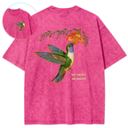 My Holy Moment Hummingbird Sacred Peace Vintage Wash Oversized T-Shirt