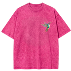Ho'oponopono Healing Hummingbird Sacred Circle Vintage Wash Oversized T-Shirt