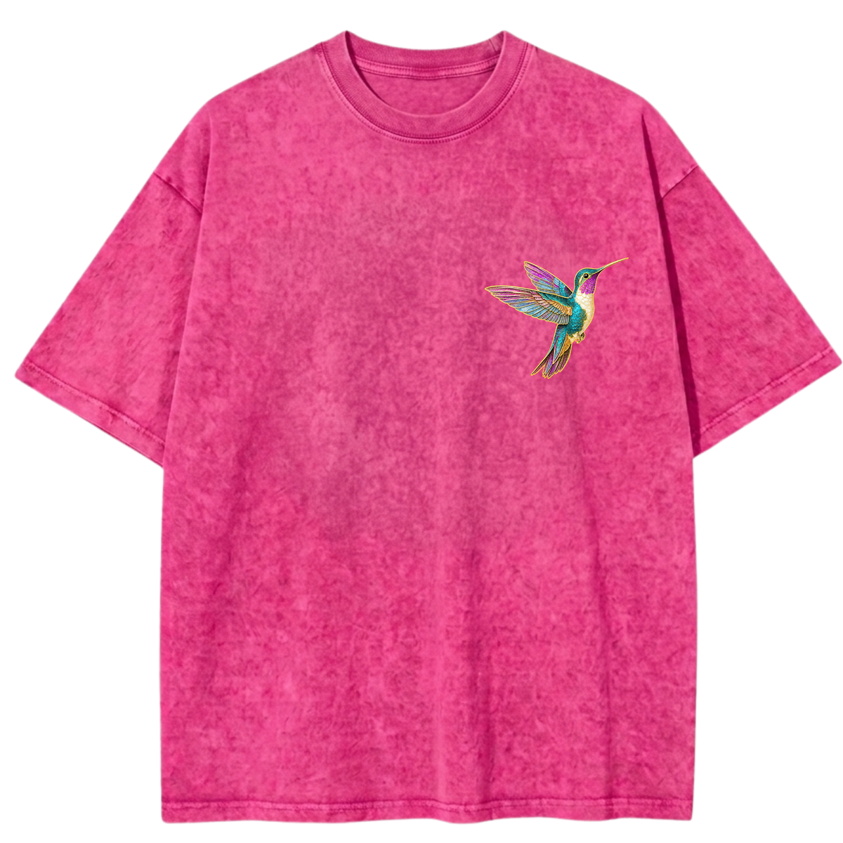 Ho'oponopono Healing Hummingbird Sacred Circle Vintage Wash Oversized T-Shirt