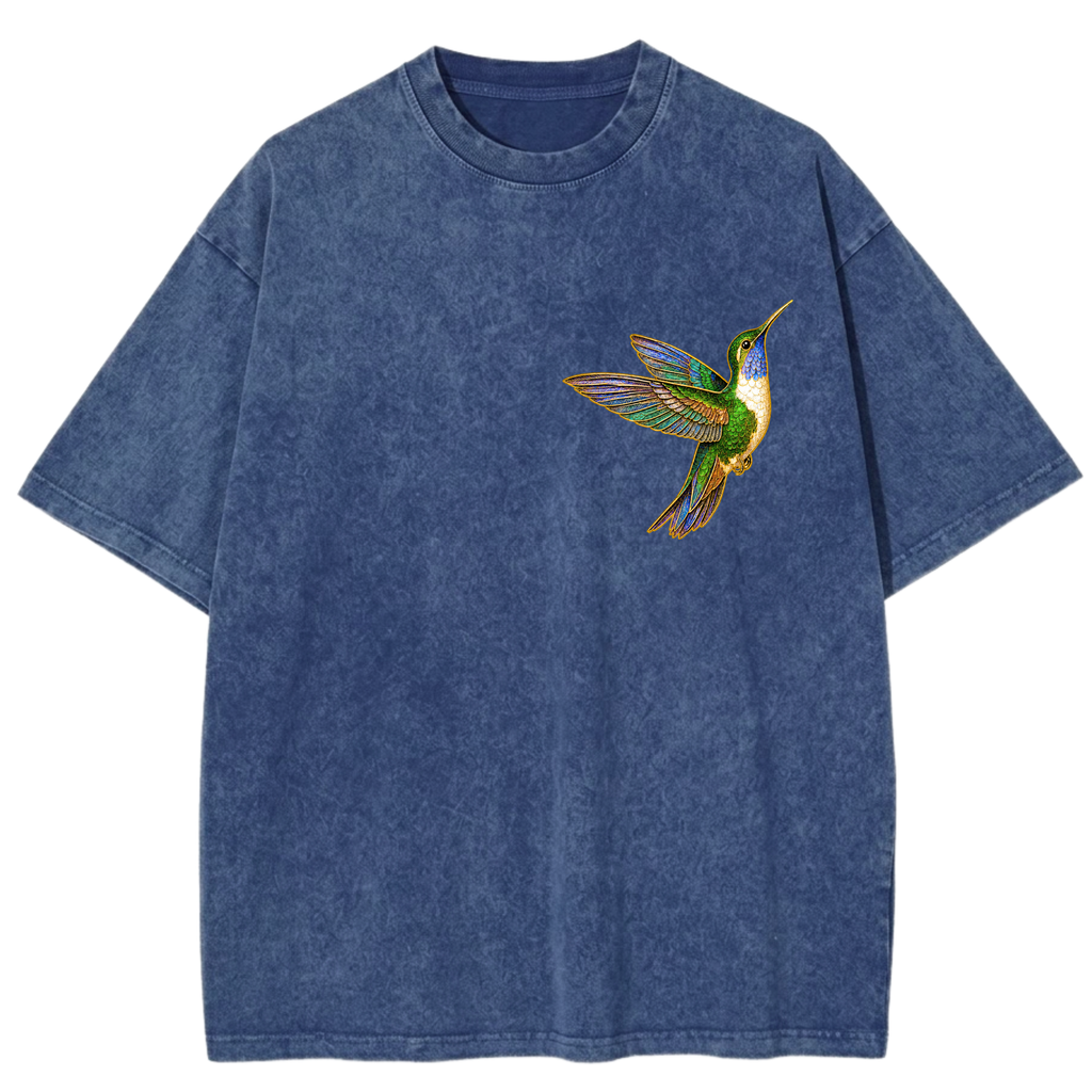 My Holy Moment Hummingbird Sacred Peace Vintage Wash Oversized T-Shirt