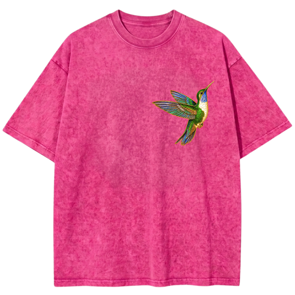 My Holy Moment Hummingbird Sacred Peace Vintage Wash Oversized T-Shirt