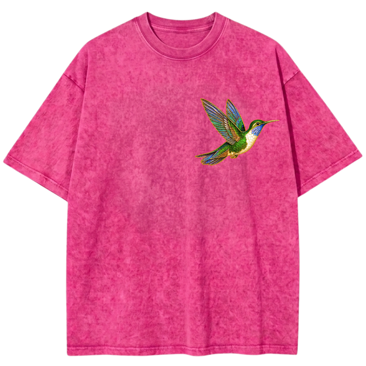 Expanding Love Hummingbird 7 Chakras Vintage Wash Oversized T-Shirt