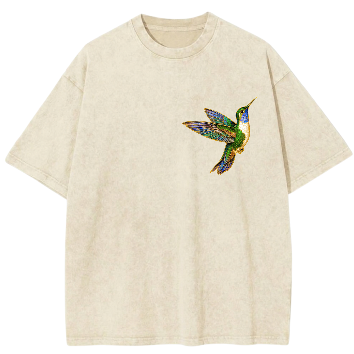 My Holy Moment Hummingbird Sacred Peace Vintage Wash Oversized T-Shirt