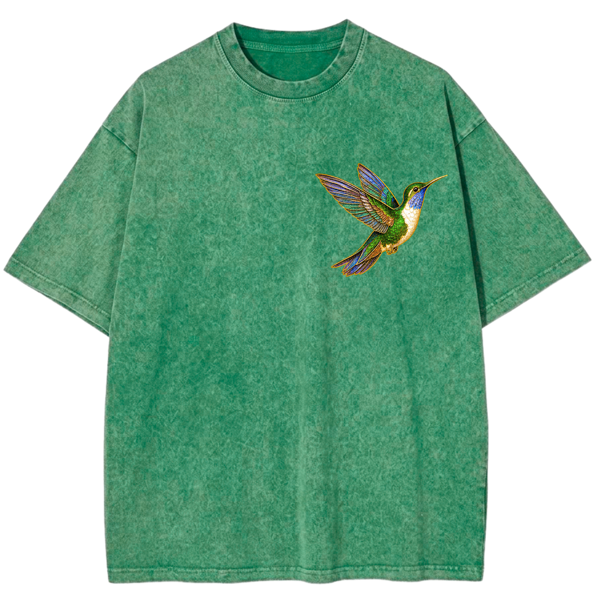 Expanding Love Hummingbird 7 Chakras Vintage Wash Oversized T-Shirt