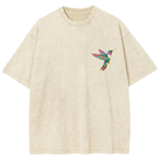 Ho'oponopono Healing Hummingbird Sacred Circle Vintage Wash Oversized T-Shirt