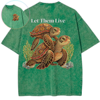 Let Them Live Sea Turtles Ocean Conservation Vintage Wash Oversized T-Shirt