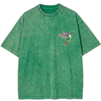 Ho'oponopono Healing Hummingbird Sacred Circle Vintage Wash Oversized T-Shirt