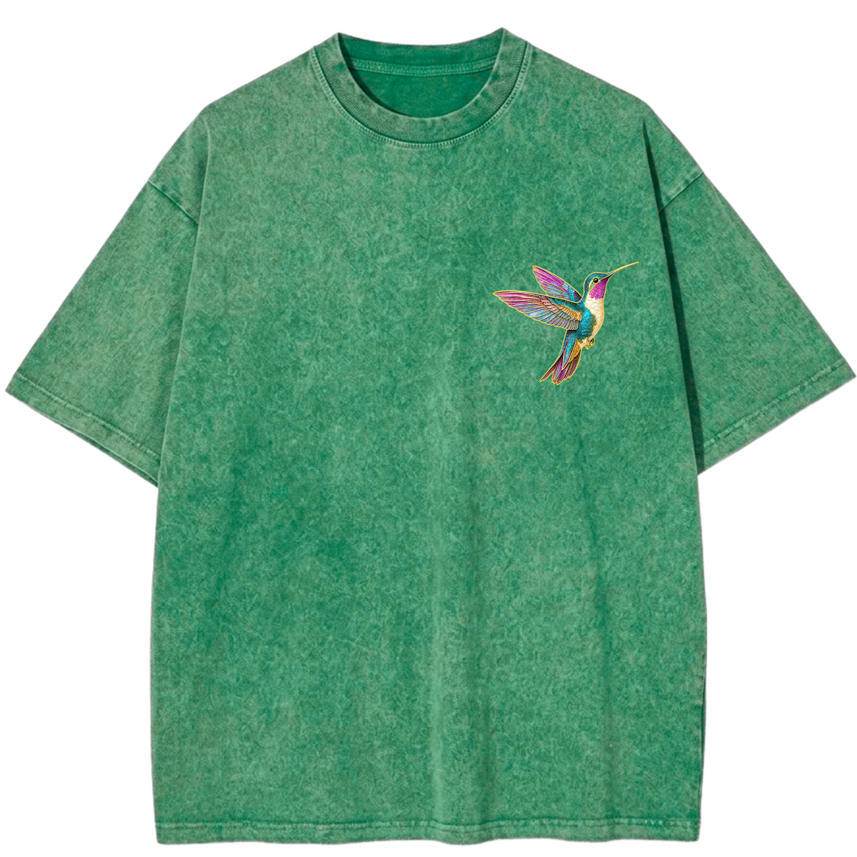 Ho'oponopono Healing Hummingbird Sacred Circle Vintage Wash Oversized T-Shirt